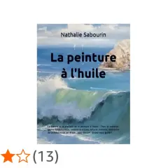 Couverture d'un livre sur la peinture à l'huile pour débutant, montrant une scène marine avec une vague déferlante.
