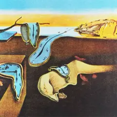La persistance de la mémoire, une célèbre **dali painting**, montre des montres molles dans un paysage onirique.