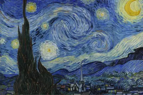 La Nuit étoilée de Van Gogh, un chef-d'œuvre de l'impressionnisme, dépeint un ciel tourbillonnant au-dessus d'un village paisible.