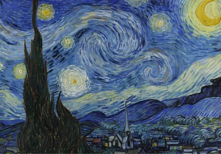 La Nuit étoilée de Van Gogh, un chef-d'œuvre de l'impressionnisme, dépeint un ciel tourbillonnant au-dessus d'un village paisible.