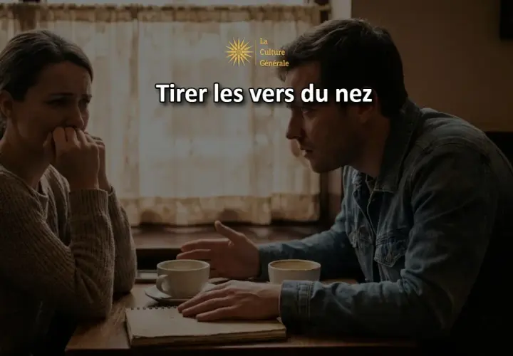 Un homme parle à une femme visiblement bouleversée. Il semble vouloir la consoler, mais elle a l'air de vouloir tirer les vers du nez.
