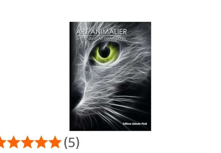 Œil vert lumineux d'un chat stylisé, illustration de "Le chat dans l'art contemporain".