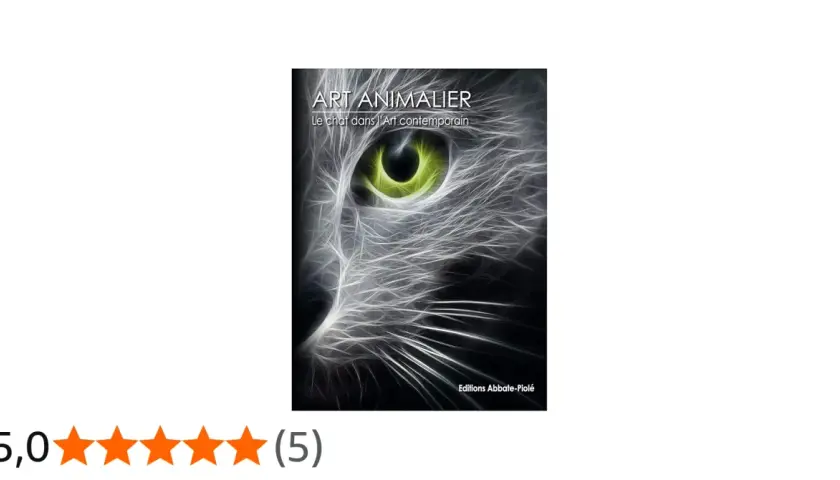 Œil vert lumineux d'un chat stylisé, illustration de "Le chat dans l'art contemporain".