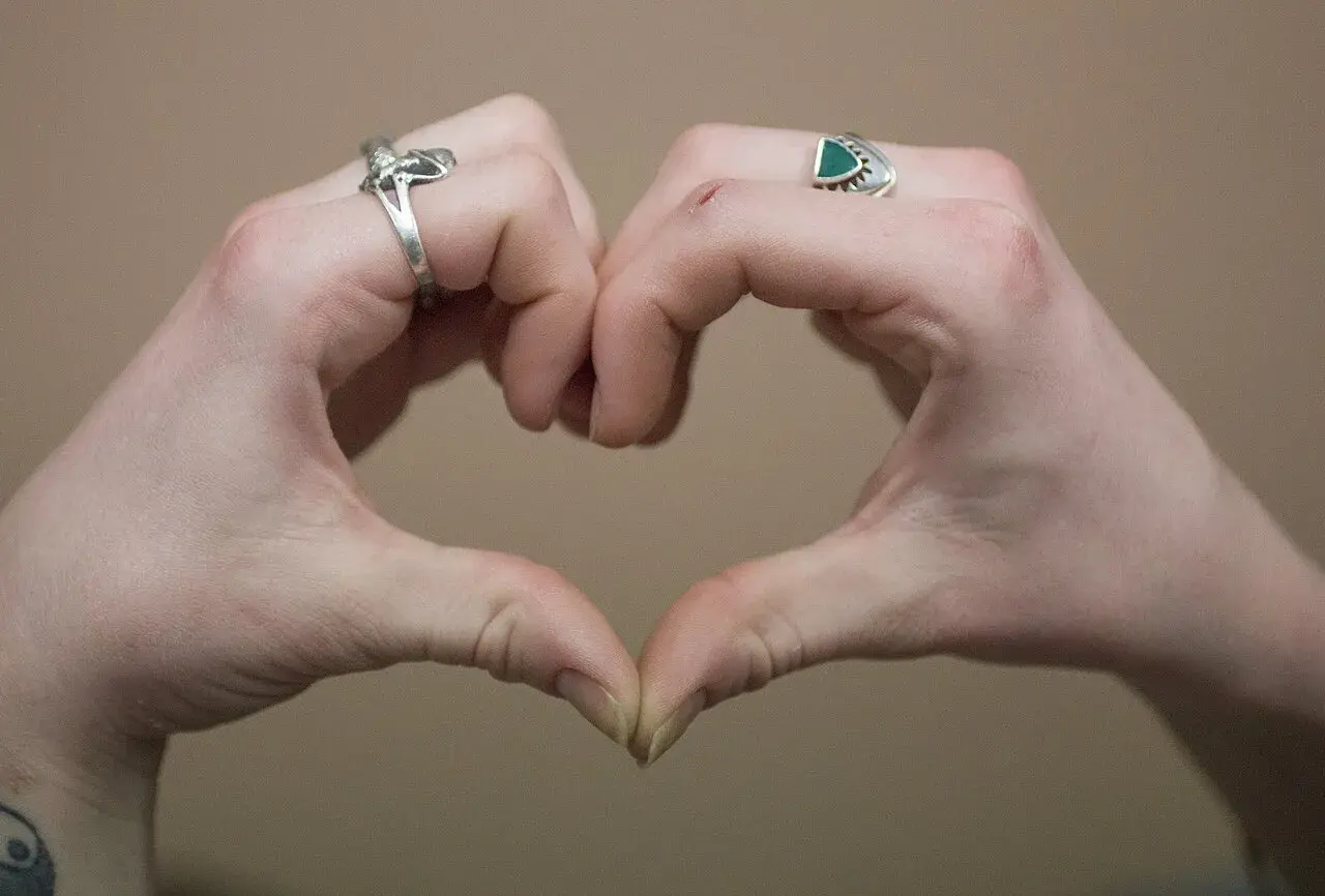 Deux mains forment un cœur, symbole d'amour et d'affection. La signification du cœur avec les mains est universelle.